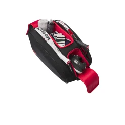 Paletero-Wilson-Bela-V3-Padel-Racket-Bag-Black-Red-2025-Bolsillos-Abiertos