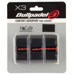 Pack 3 Overgrips Bullpadel Comfort/Absorvent Negros Perforados
